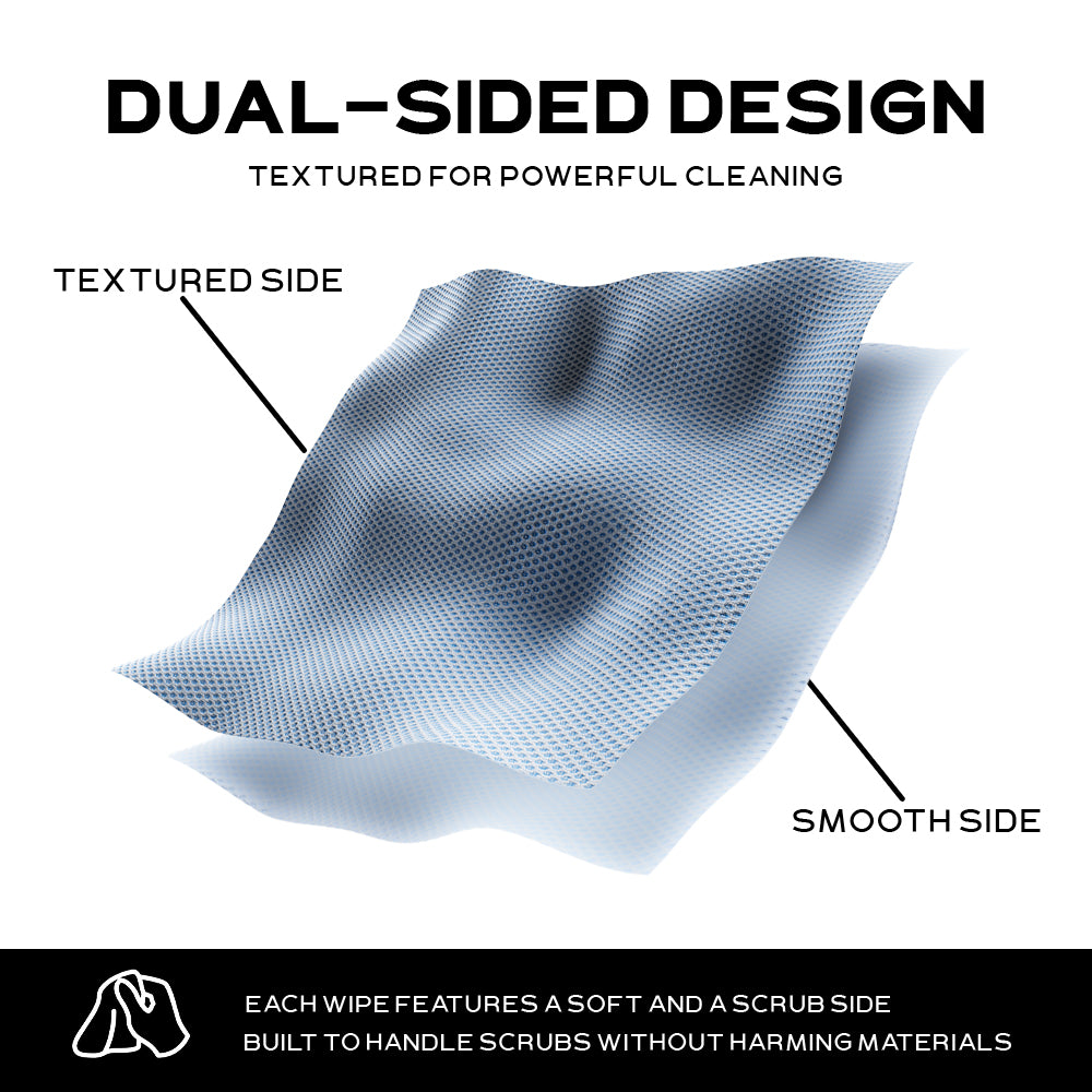 Dual-Textured Shoe Cleaning Wipes 40 Count – Safe on Sneakers, Leather, Canvas, Rubber – Removes Dirt, Scuffs, and Stains