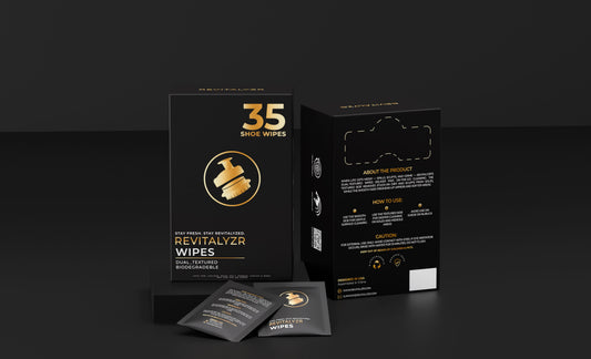 Revitalyzr Dual-Textured Biodegradable Shoe Cleaning Wipes – 35 Count Box